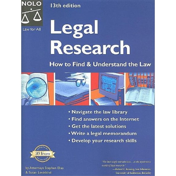 Pre-Owned Legal Research: How To Find & Understand The Law Paperback