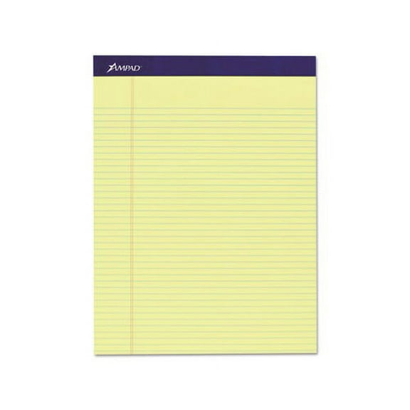 Legal Ruled Pads Narrow Rule, 8.5 x 11.75, Canary, 50 Sheets, 4/Pack