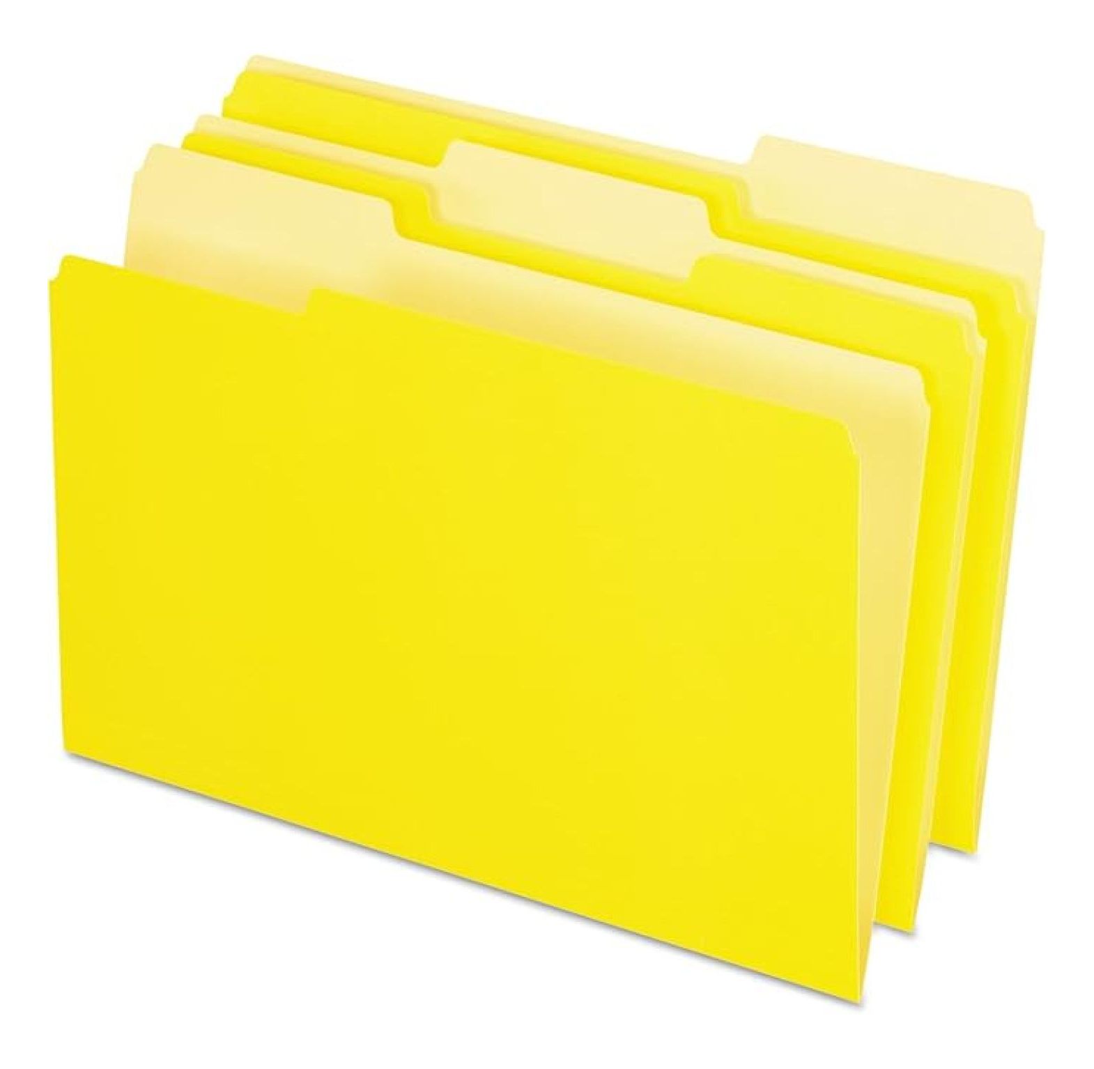 Legal Size File Folders - Two-Tone Yellow, 1/3 Cut, 100 Pack - Color ...