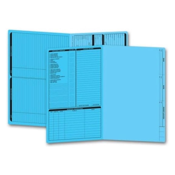 Legal Size Real Estate Listing Folder Left Panel, 50 Folders, Blue