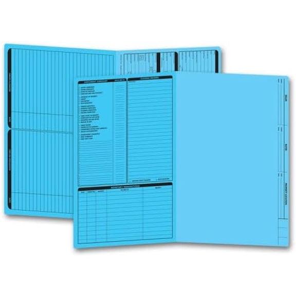 Legal Size Real Estate Listing Folder Left Panel, 50 Folders, Blue