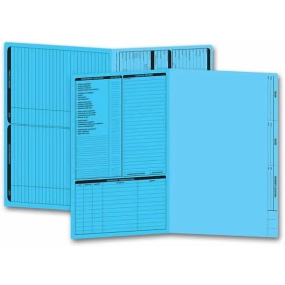 Legal Size Real Estate Listing Folder Left Panel, 50 Folders, Blue
