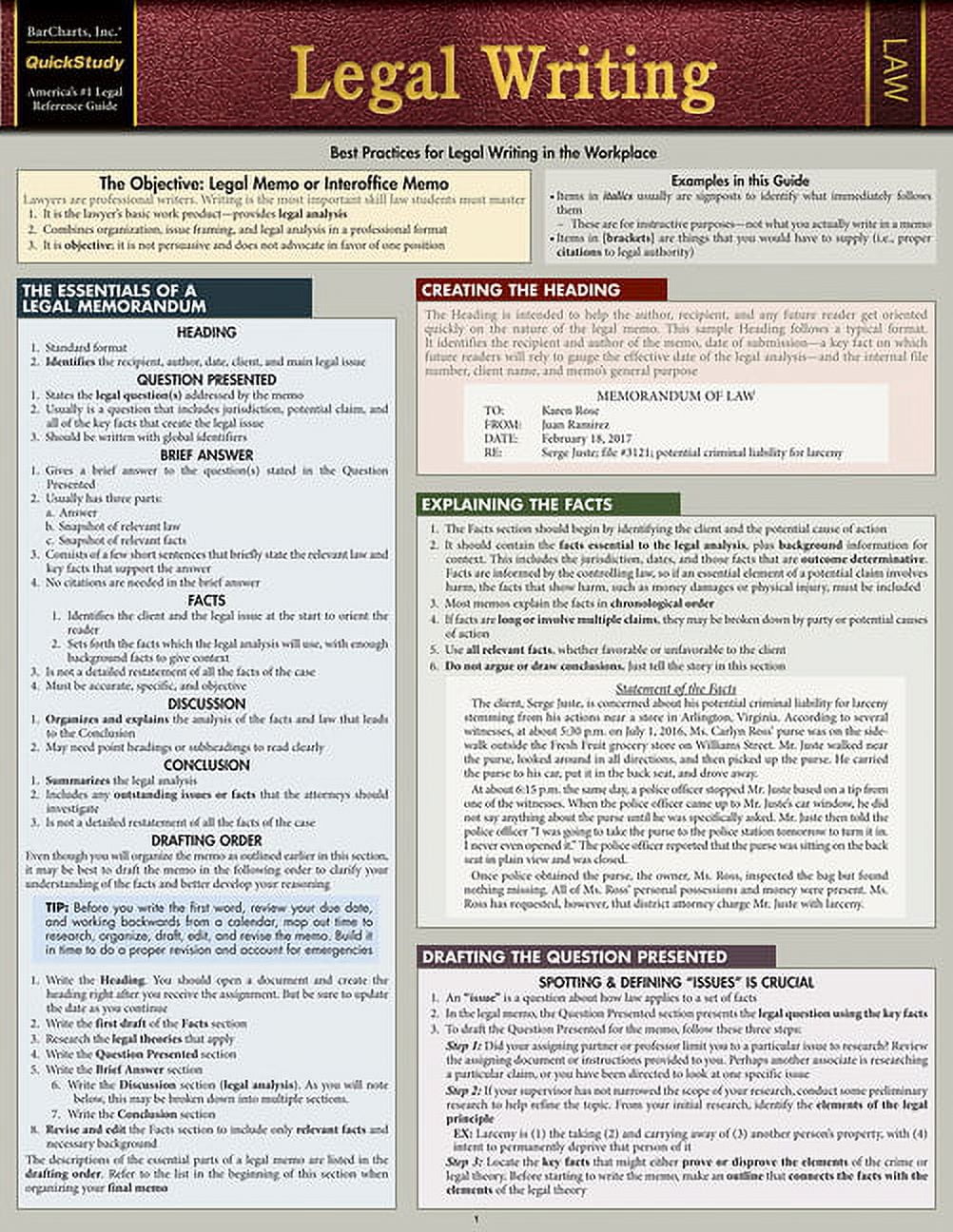 Legal Writing : QuickStudy Laminated Reference Guide (Other) 