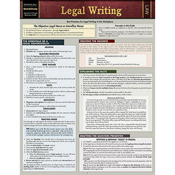 Pre-Owned Legal Writing: QuickStudy Laminated Reference Guide Paperback