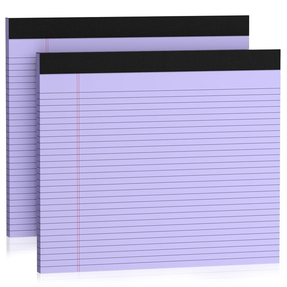 Legal pads college ruled, 2 pack notepads 11 x 9.5 inch, 30 sheets per pad, micro perforated paper for easy tear off, lined writing pads for , office, to do lists, purple