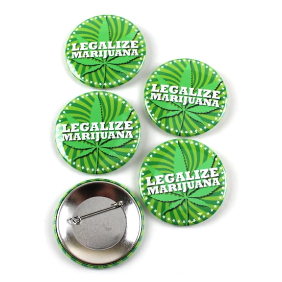 Legalize Marijuana Pinback Buttons - 2.25 Inch Round - 5 Pack