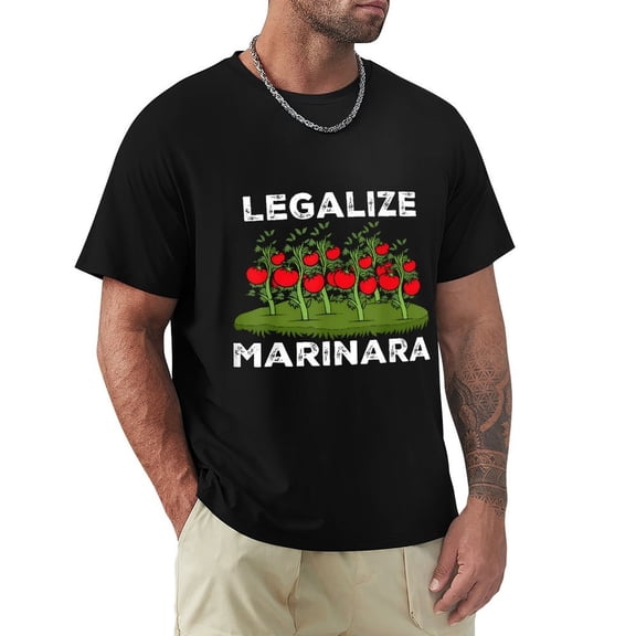 Legalize Marinara Men's Cotton HD Print Short Sleeve T-Shirt Crew Neck Top Black L
