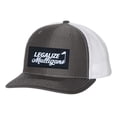 thumbnail image 1 of Legalize Mulligans Funny Golf Rubber Patch Mens Embroidered Mesh Back Trucker Hat, Charcoal/White, 1 of 4