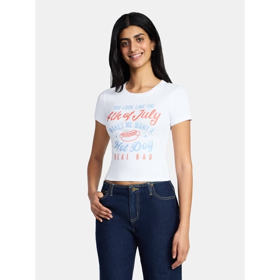 Legally Blonde Women's Fourth of July Graphic Tee with Short Sleeves, Sizes XXS-XXL