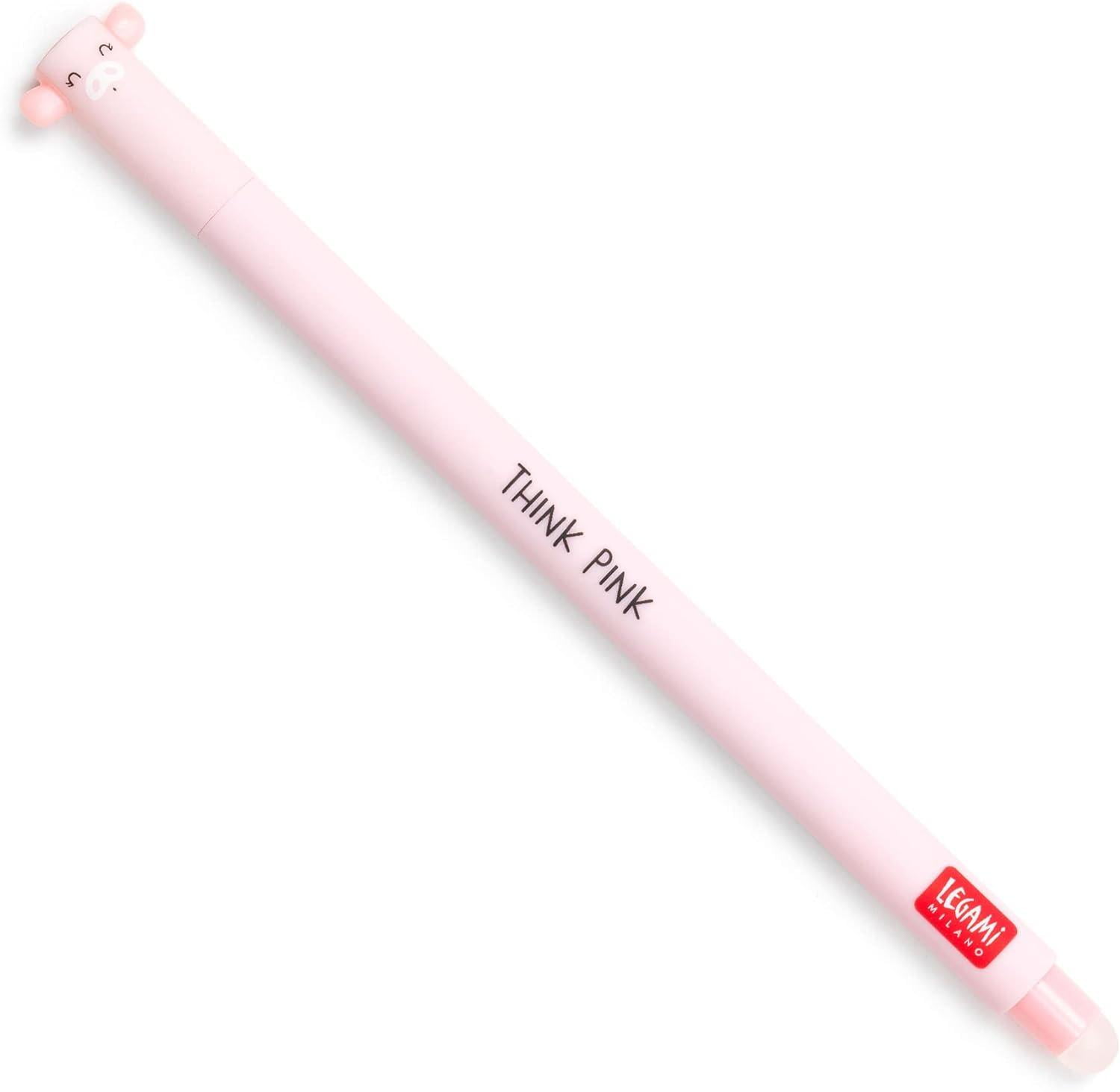 Legami Erasable Gel Pen - 0.7mm - Piggy Barrel - Pink Ink - Single Pen