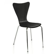 Legare Modern Beech Plywood Solid Print Dining Side Chairs, Black (Set of 1)