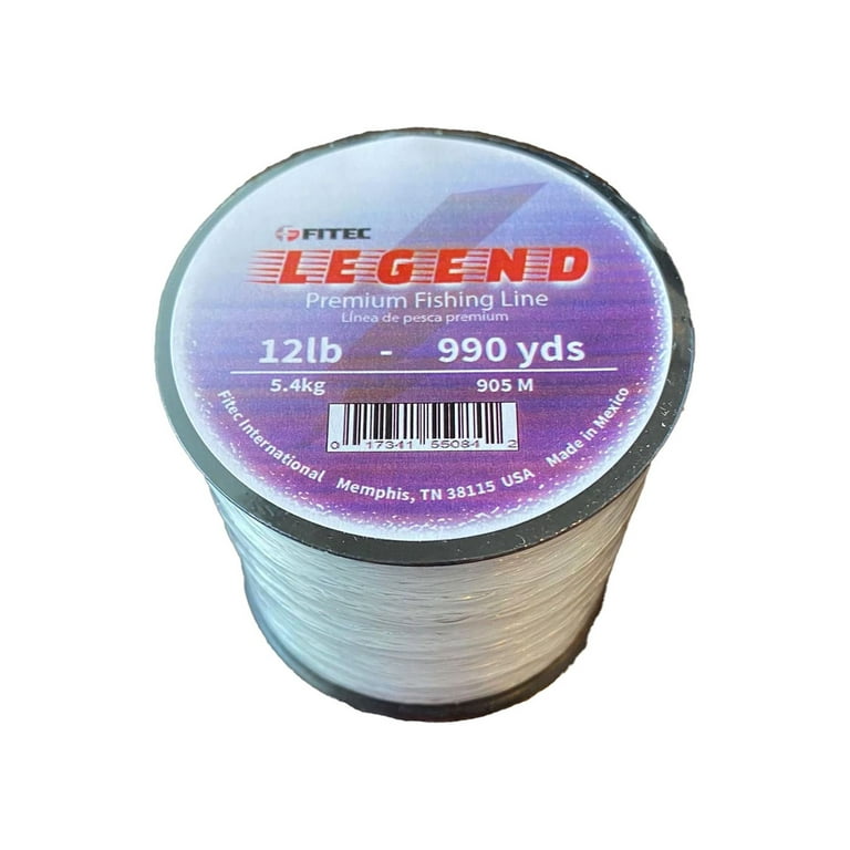 Legend 12 lb. Monofilament Premium Fishing Line, Clear, 990 yd. 