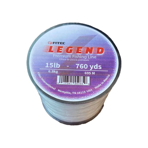 Legend 15 lb. Monofilament Premium Fishing Line, Clear, 760 Yard.