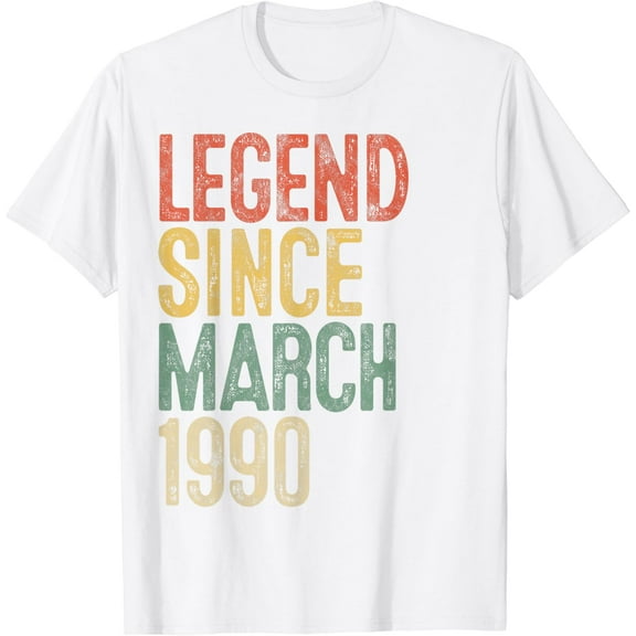 Legend 1990 35th Birthday Gifts for Men Women 35 Year Old T-Shirt100% cotton