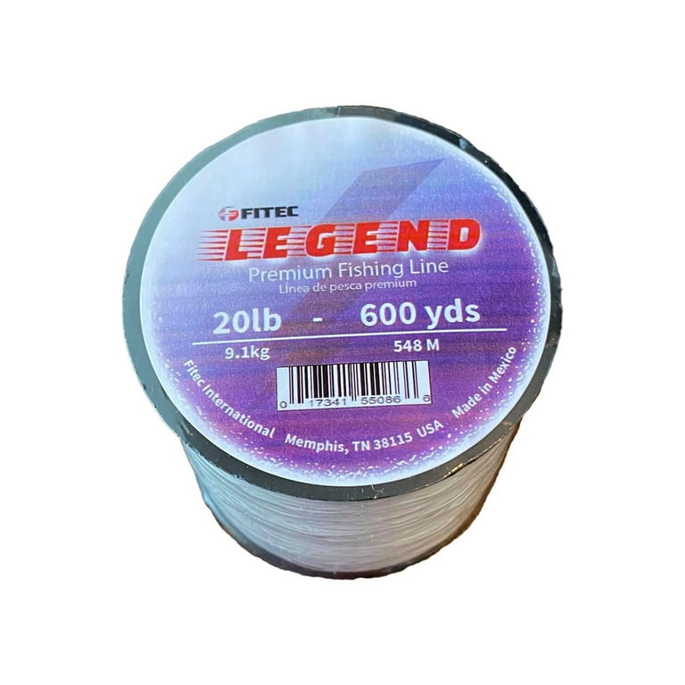 Legend 20 lb. Monofilament Premium Fishing Line, Clear, 600 yd.