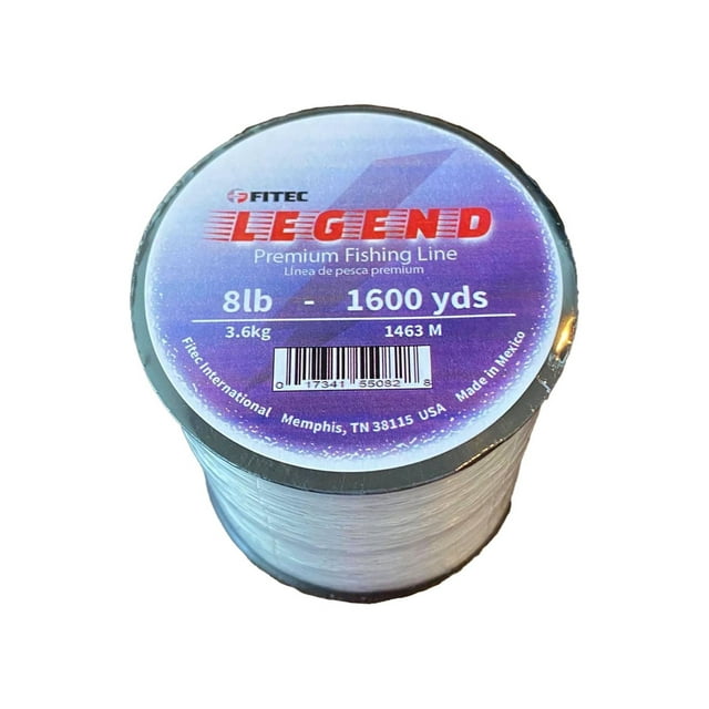 Legend 8 lb. Monofilament Premium Fishing Line, Clear, 1600 yd