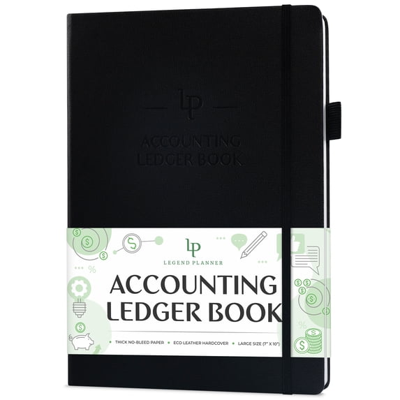 Legend Accounting Ledger Book – Hardcover Bookkeeping Log for Small ...