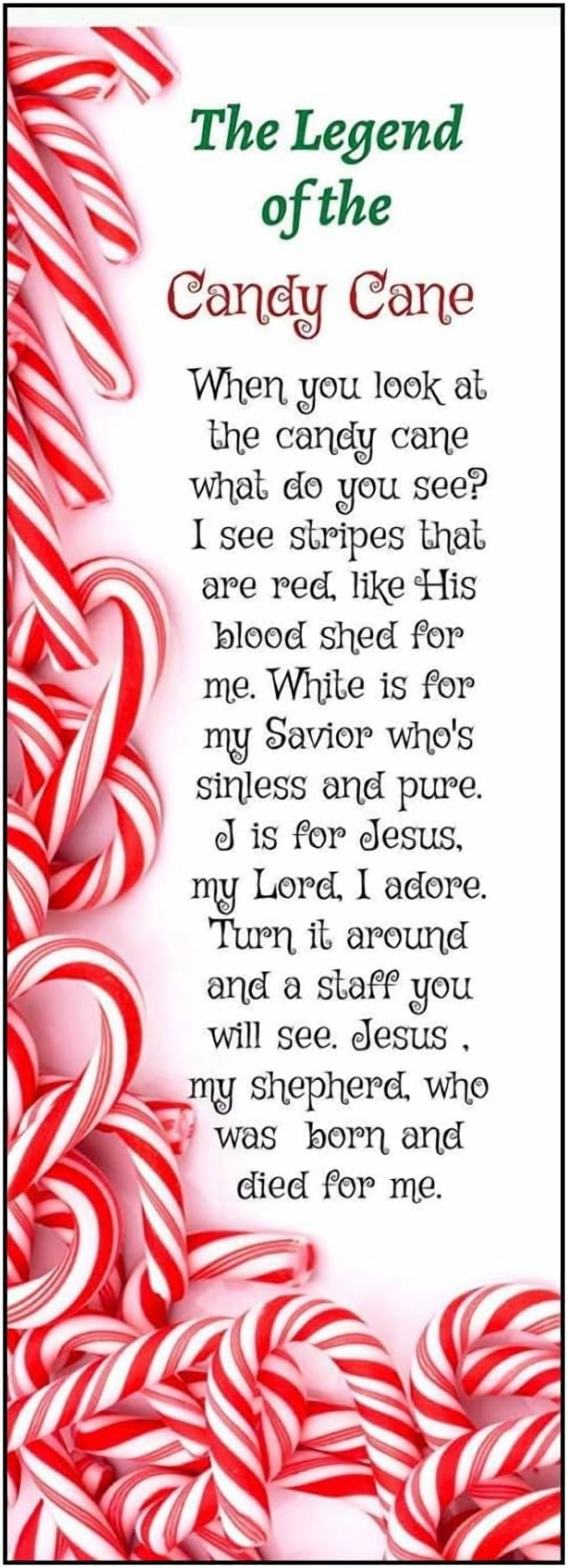 The Legend of The Candy Cane Christmas Bookmarks (100 Count) - Keepsakes for Festive Gifting, Church Events - Holiday Sharing - Christmas Party Favors - Stocking Stuffers