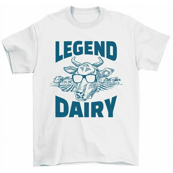 Legend Dairy T-Shirt Funny Cow Sunglasses Dairy Farm Cow Farmer Tees