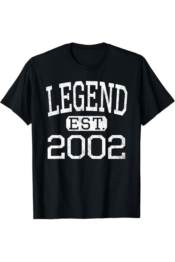 Legend Established 2002 Vintage Style Born 2002 Birthday T-Shirt