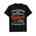 thumbnail image 1 of Legend Has Retired Men's Party T-Shirt - Classic Fit, Crew Neck, Short Sleeve, Humor Letter Print (Black), 1 of 5