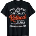 thumbnail image 1 of Legend Has Retired Men's Party T-Shirt - Classic Fit, Crew Neck, Short Sleeve, Humor Letter Print (Black), 1 of 3