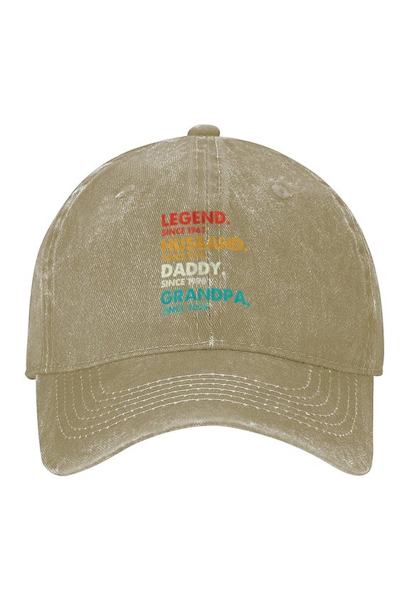 Legend Husband Dad Grandpa Print Vintage Wash Dad Hat Adjustable Curved Brim Baseball Cap,Made In USA,Casual Outdoor Sports Fishing Cap for Men and Women