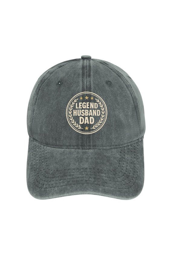Legend Husband Dad Gray Unisex Vintage Baseball Cap Washed Cotton Adjustable Dad Hat