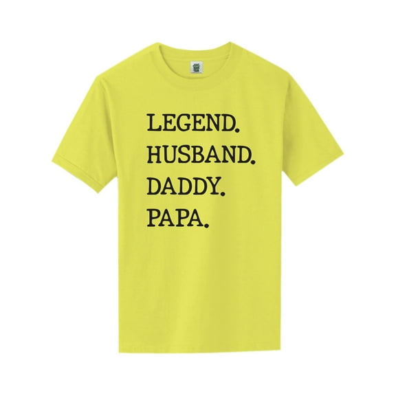 Legend. Husband. Daddy. Papa. Short Sleeve Neon T-Shirt