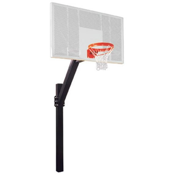 Legend Intensity Steel-Aluminum In Ground Fixed Height Basketball System, Navy Blue