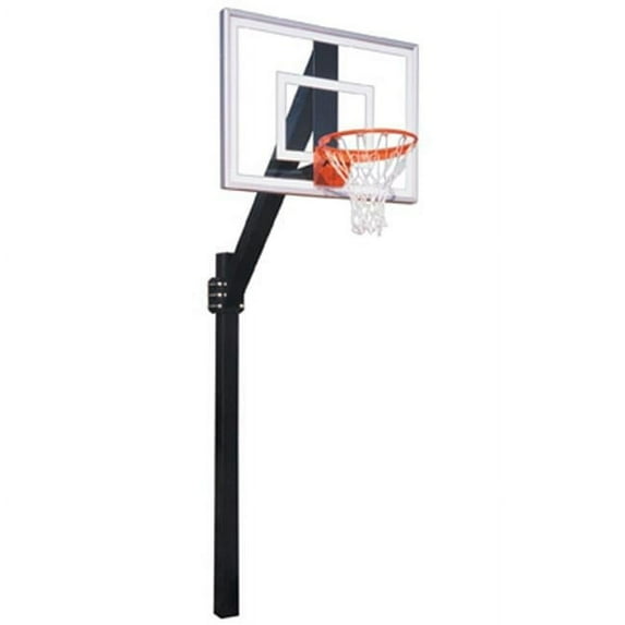 Legend Jr. III Steel-Acrylic In Ground Fixed Height Basketball System, Black