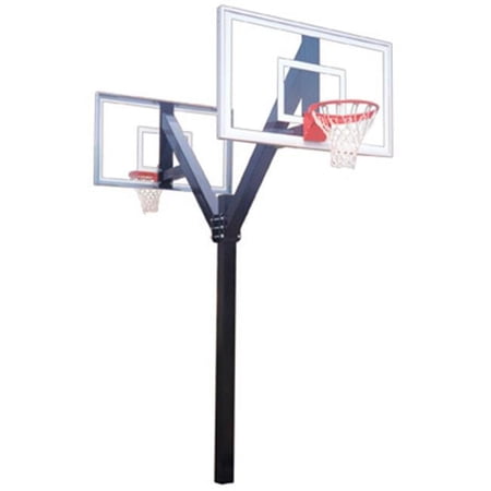 Legend Jr. Select Dual Steel-AcrylicDouble Sided In Ground Fixed Height Basketball System, Columbia Blue