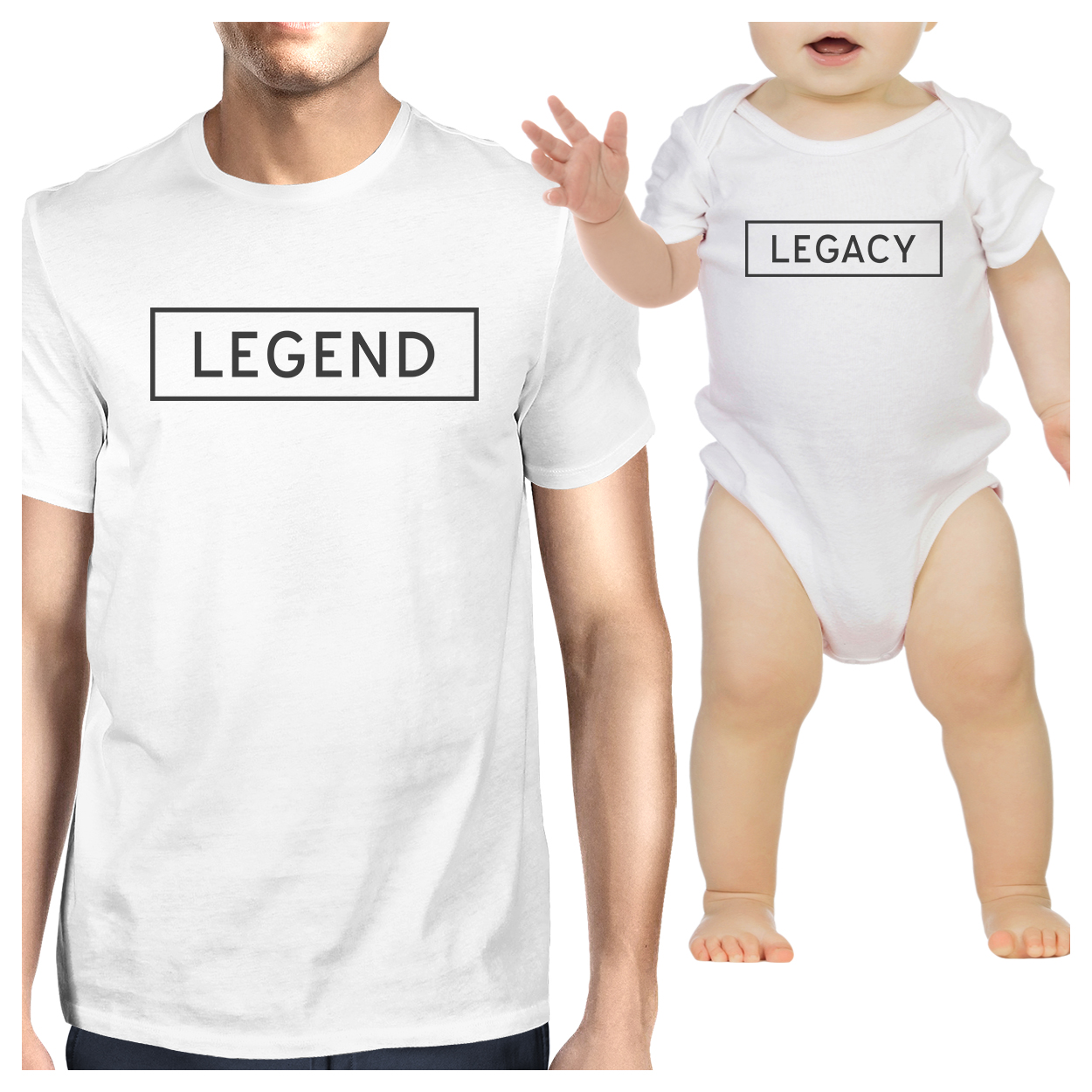 Legend Legacy White Dad Baby Funny Matching Graphic Tops Cute Gifts - image 1 of 5