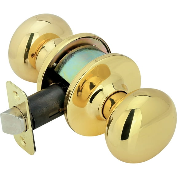 Legend 809156 Grade 2 Heavy Duty Residential, Biscuit Style Door Knob Hall and Closet Passage Lockset, US3 Polished Brass Finish