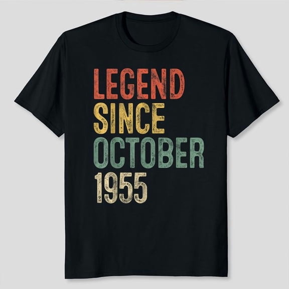 Legend October 1955 70th Birthday Men Women 70 Year Old Unisex T-Shirt, Sizes S-5XL, Gategoo
