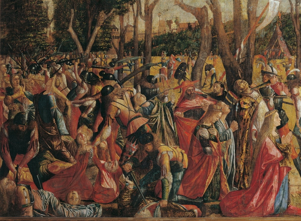 Legend Of St Ursula Martyrdom Of The Pilgrims And The Funeral Of Ursula Canvas Art - (36 x 24)