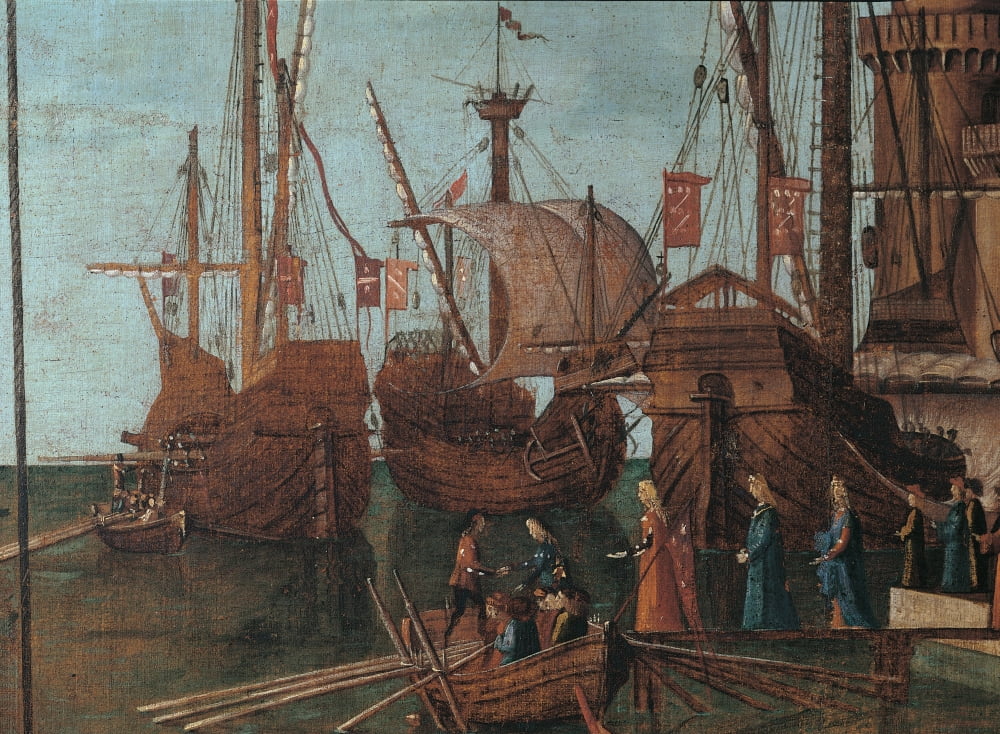 Legend Of St Ursula Meeting And Departure Of The Betrothed Canvas Art - (36 x 24)