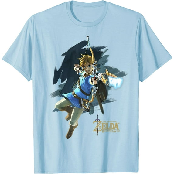 Legend Of Zelda Breath Of The Wild Link Archer DTG Print Unisex T-Shirt,Light Blue Color,Size 3T