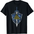 thumbnail image 1 of Legend Of Zelda Hylian Shield Element Icons Graphic DTG Print Unisex T-Shirt,Black Color,Size 4T, 1 of 5
