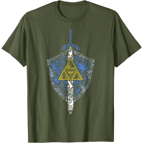 Legend Of Zelda Hylian Shield Element Icons Graphic DTG Print Unisex T-Shirt