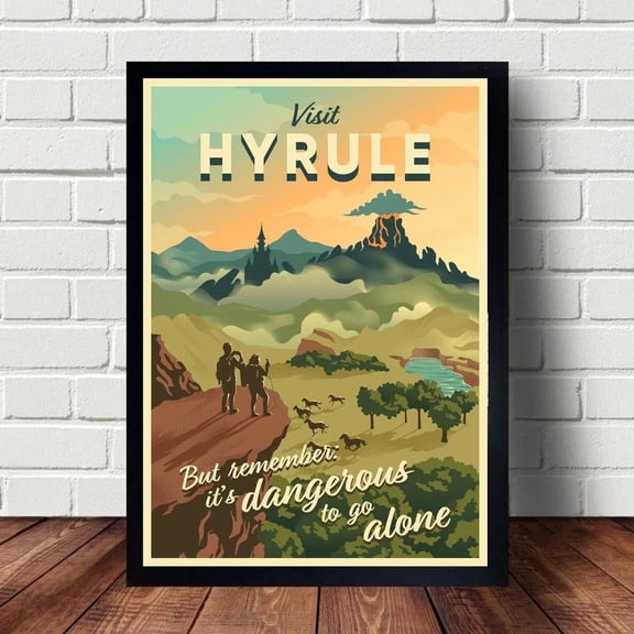 Legend Of Zelda Hyrule Travel Poster Paintings Poster Hanging Home Decor Wall Art