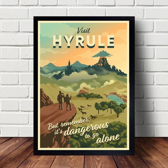 Legend Of Zelda Hyrule Travel Posters, Wall Art, Unframed Paper Poster 16x20in