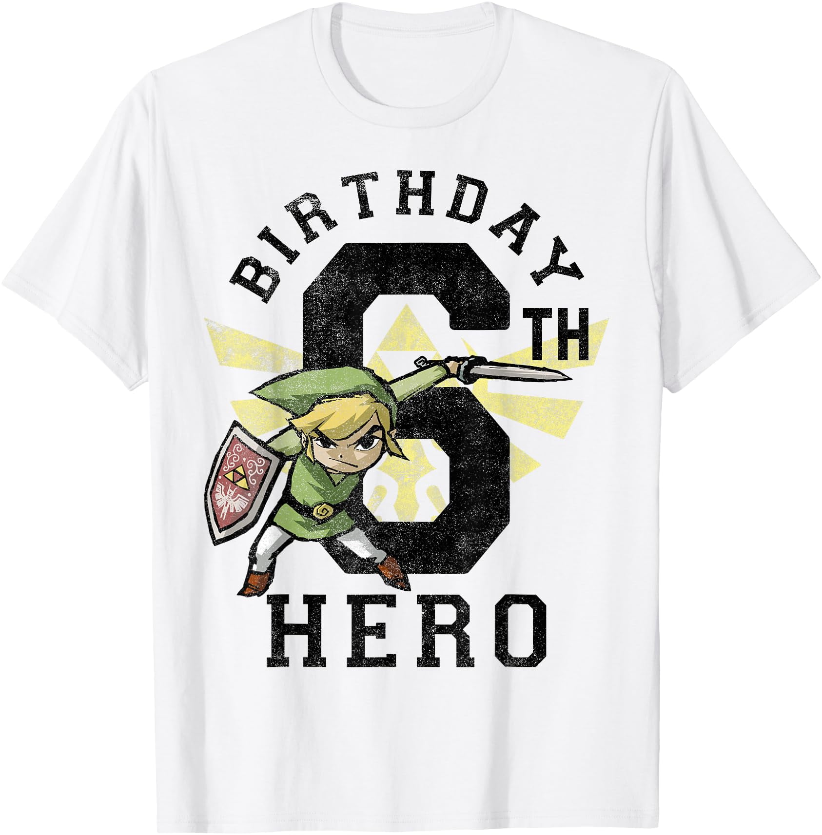 Legend Of Zelda Link 6th Birthday Hero Triforce Logo T-shirt For Men 