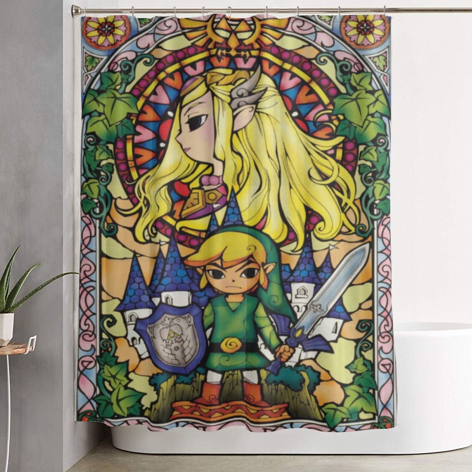 Legend Of Zelda Shower Curtain Cute Theme Shower Curtain Art Curtain For Home Bathroom Bathtub ...