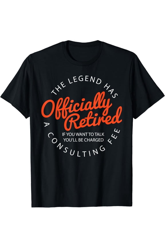 Legend Officially Retired" Men's Funny Retirement T-Shirt - Black, Classic Fit, Crew Neck