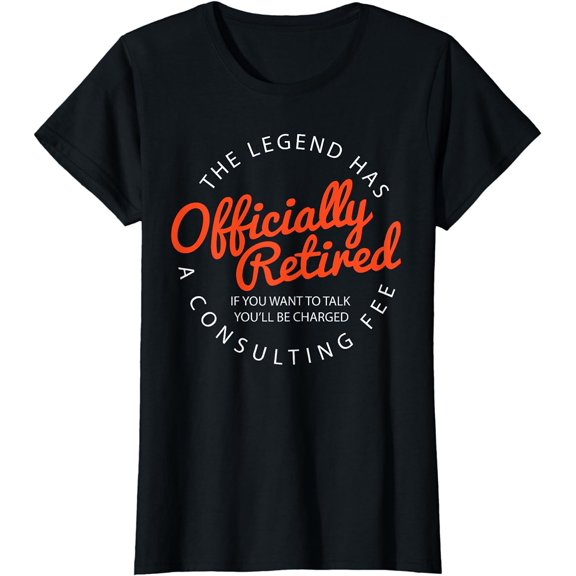 Legend Officially Retired" Men's Funny Retirement T-Shirt - Black, Classic Fit, Crew Neck