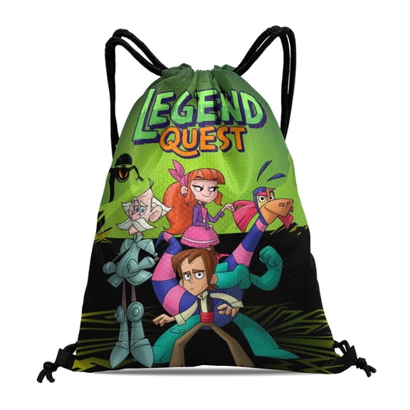 Legend Quest Drawstring Backpack Bag Party Favors Goodies Merch Gym Waterproof Swimming Beach Fans