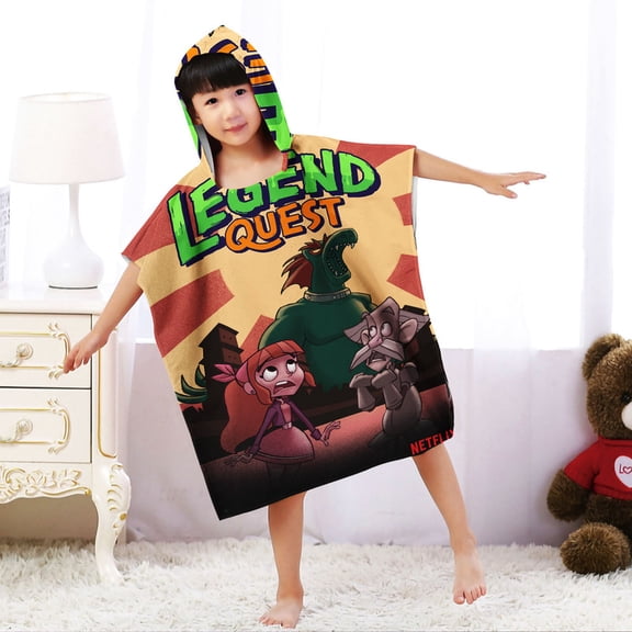 Legend Quest Hooded Beach Towel Poncho for Kid Girls Toddlers Boys Bath Pool Swim Cover-ups Swimwear Soft Lightweight Microfiber