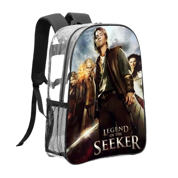 Legend of The Seeker Adventure-theme Clear Backpack Heavy Duty Transparent Bag See Through Bookbag for Work, Sport, College, Travel12.2X16.9"(31X43cm)