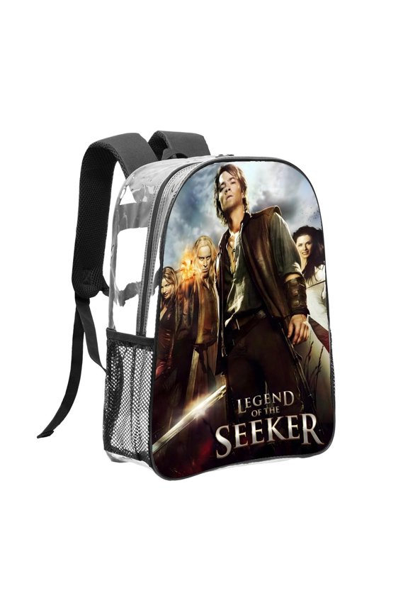 Legend of The Seeker Adventure-theme Clear Backpack Heavy Duty Transparent Bag See Through Bookbag for Work, Sport, College, Travel12.2X16.9"(31X43cm)
